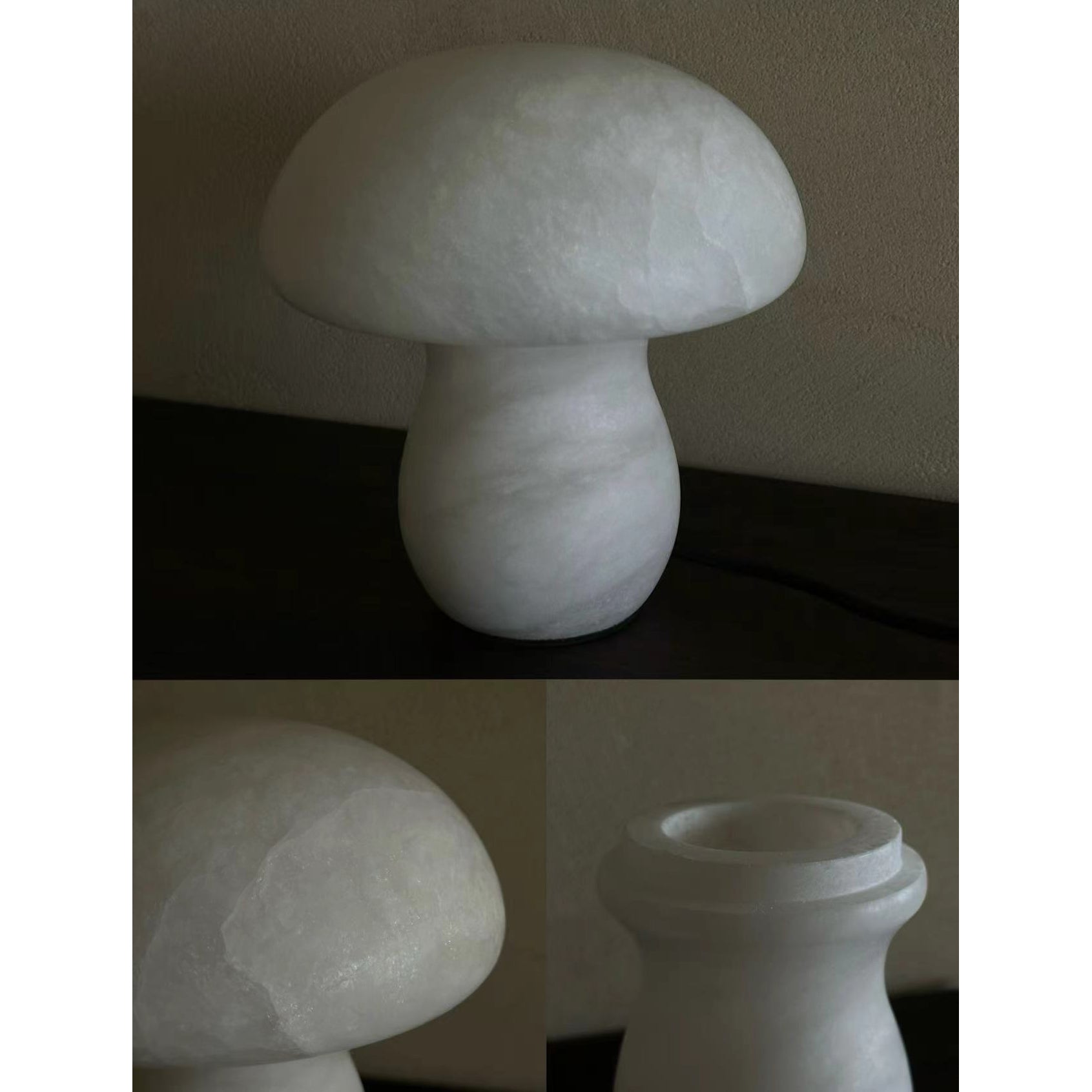 Lampe de table champignon en albâtre