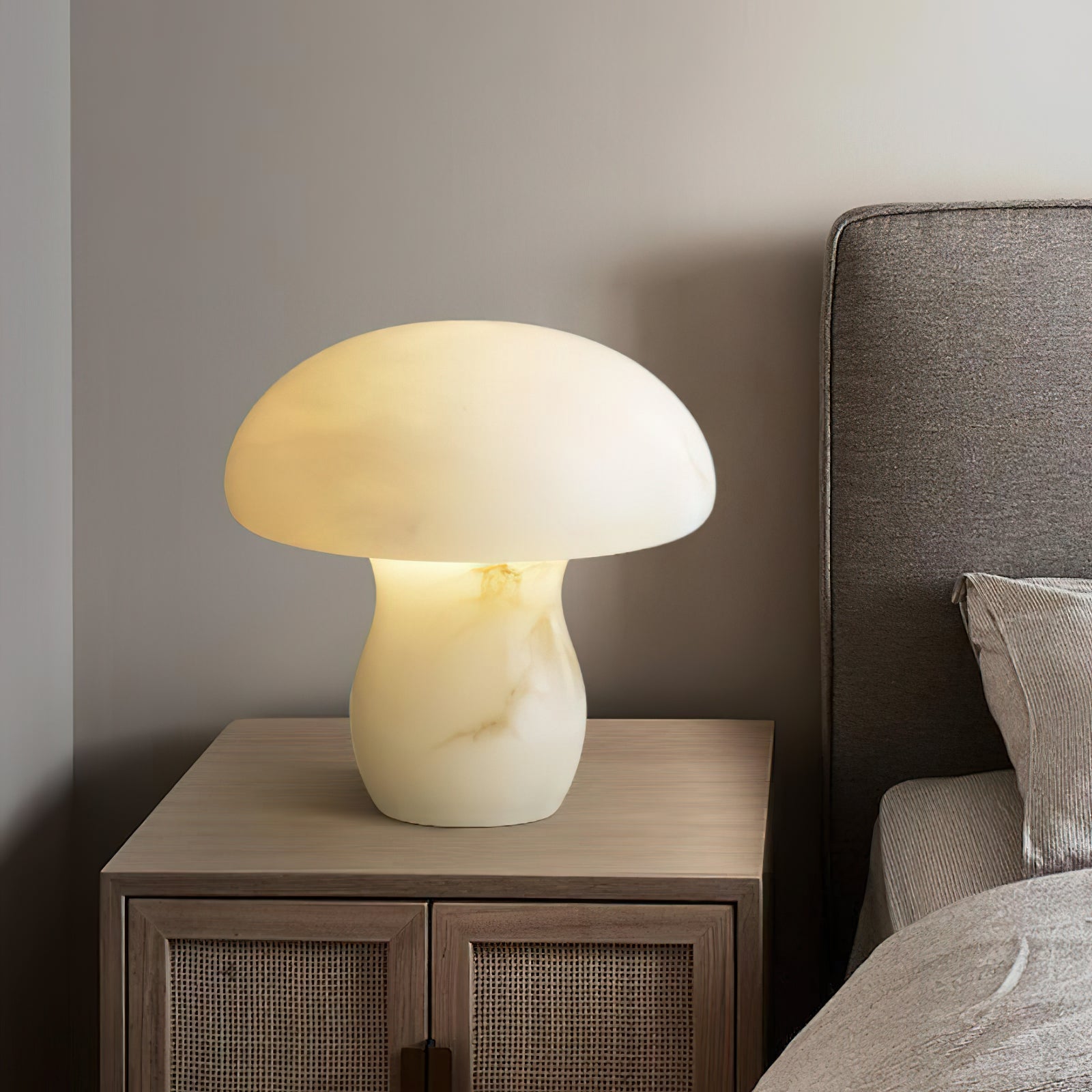 Lampe de table champignon en albâtre