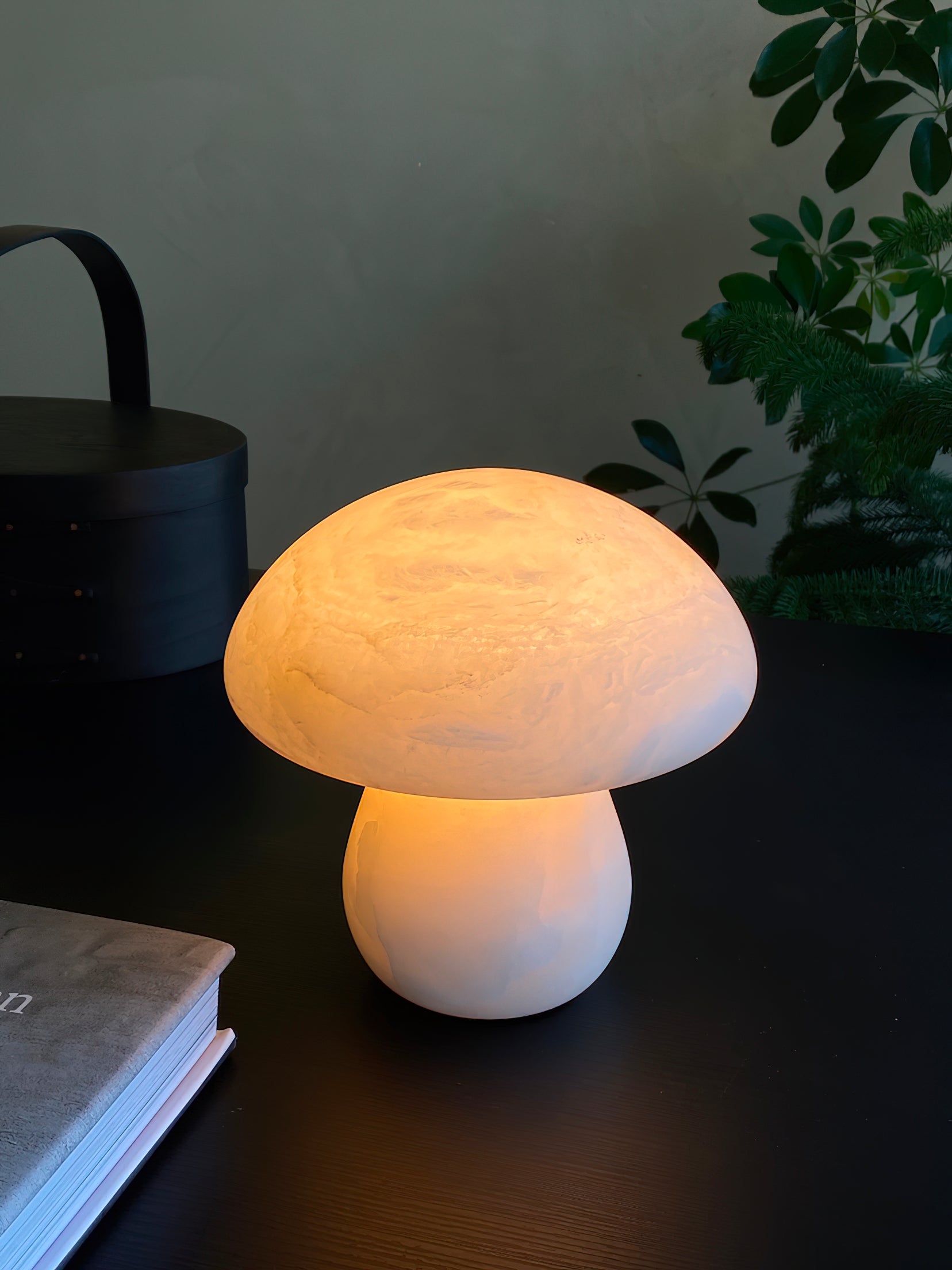 Alabaster Pilz Tischlampe