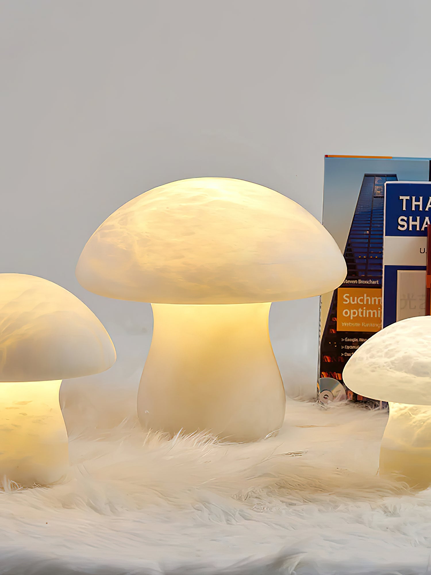 Lampe de table champignon en albâtre