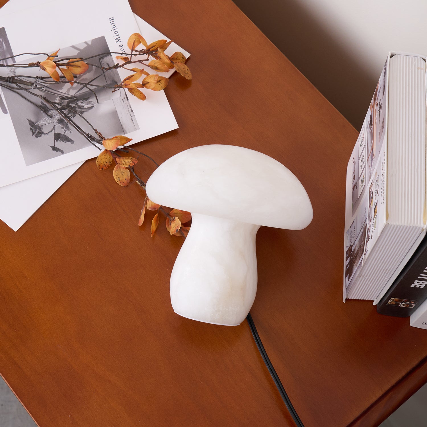 Lampe de table champignon en albâtre