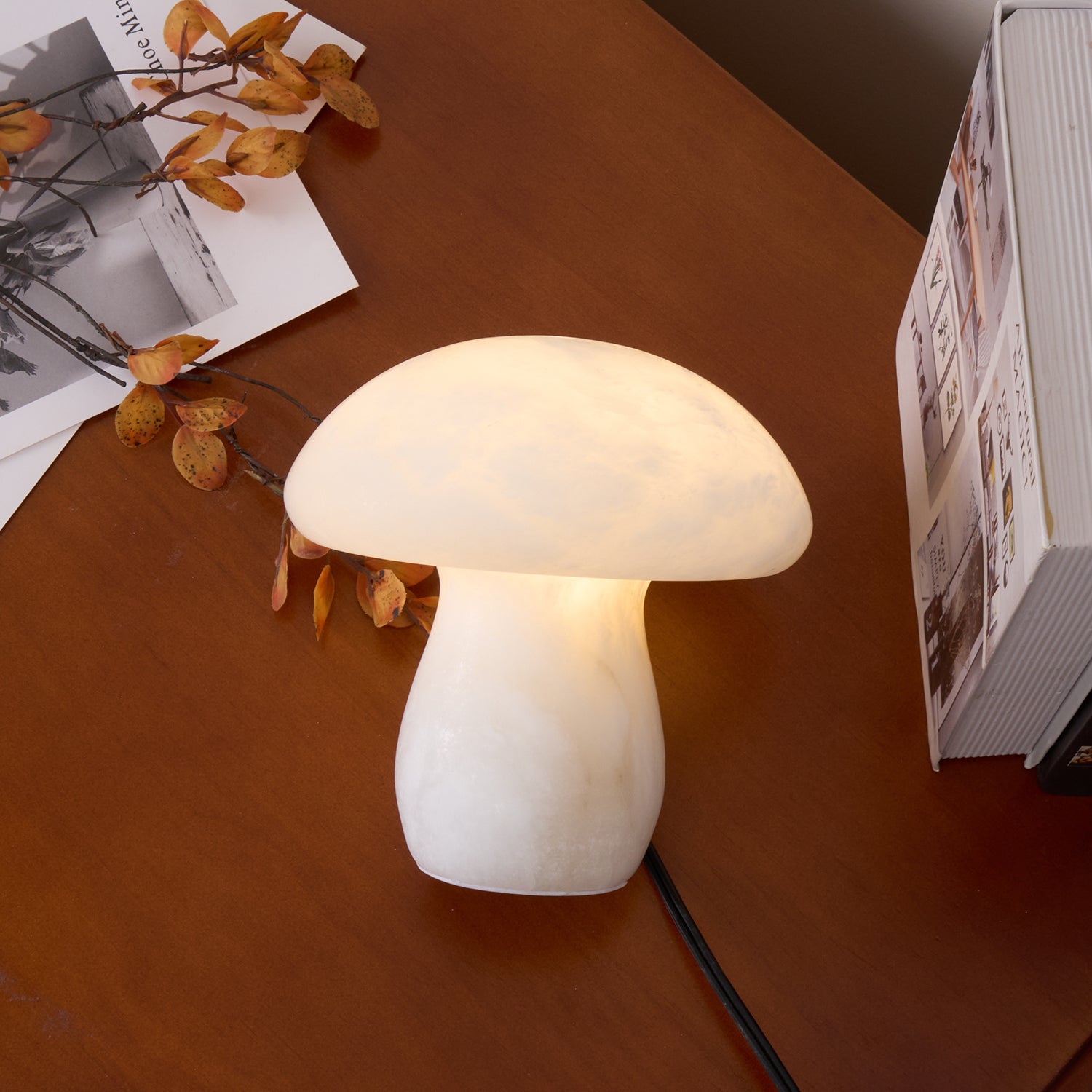 Lampe de table champignon en albâtre