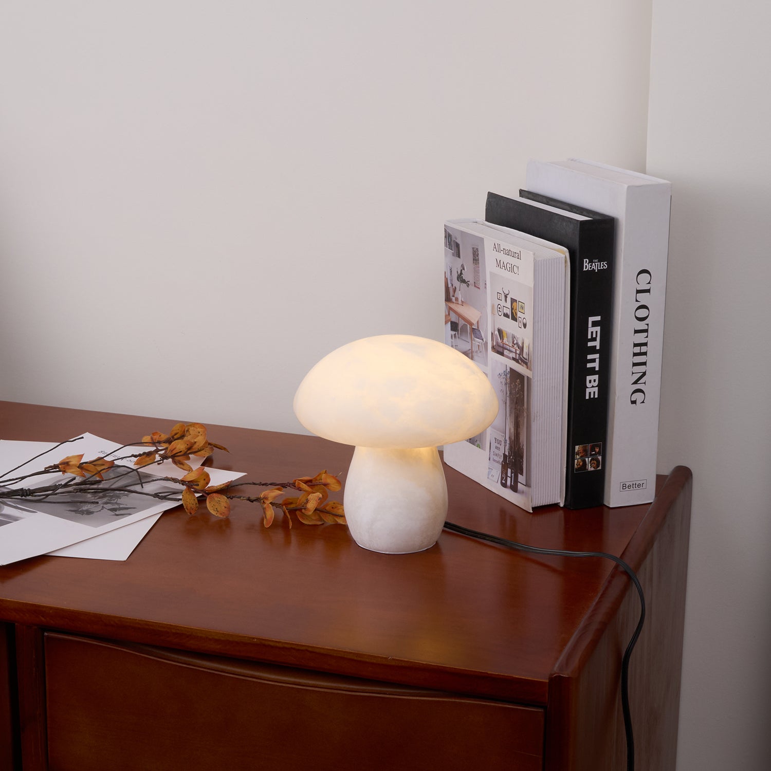 Lampe de table champignon en albâtre