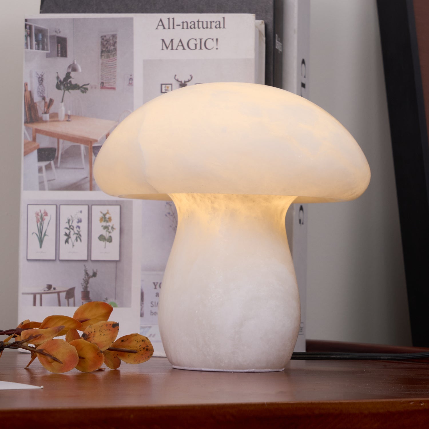 Lampe de table champignon en albâtre