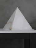 Load image into Gallery viewer, Alabaster Pyramid Table Lamp
