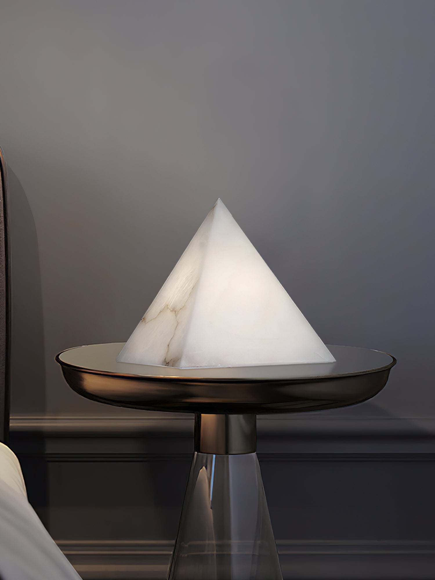 Alabaster Pyramid Table Lamp