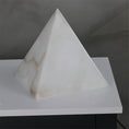 Load image into Gallery viewer, Alabaster Pyramid Table Lamp
