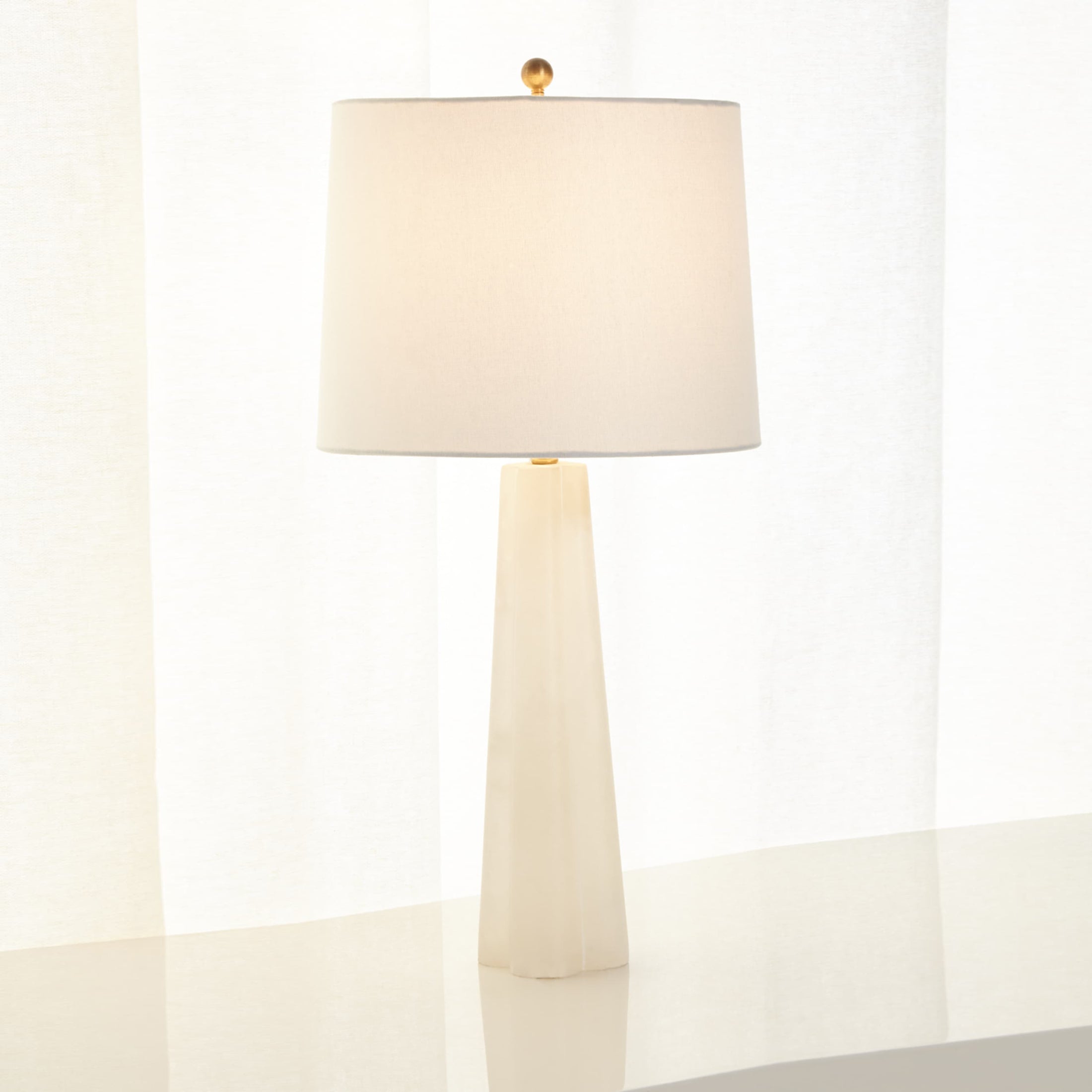 Marble Quatrefoil Table Lamp