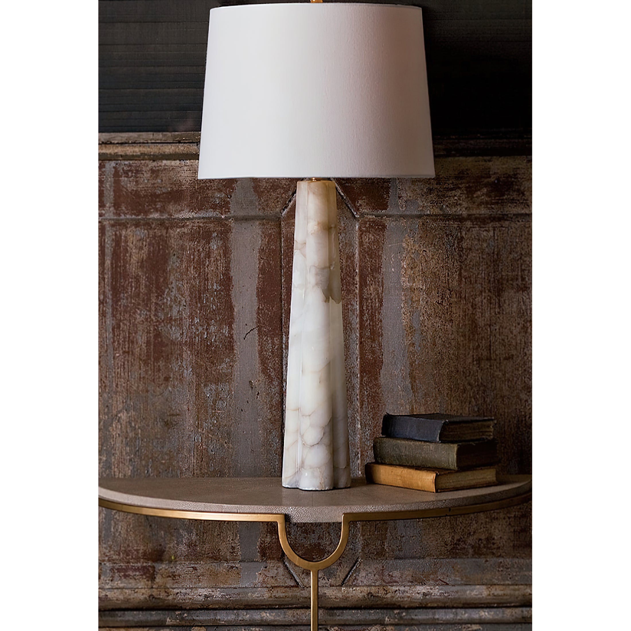 Marble Quatrefoil Table Lamp