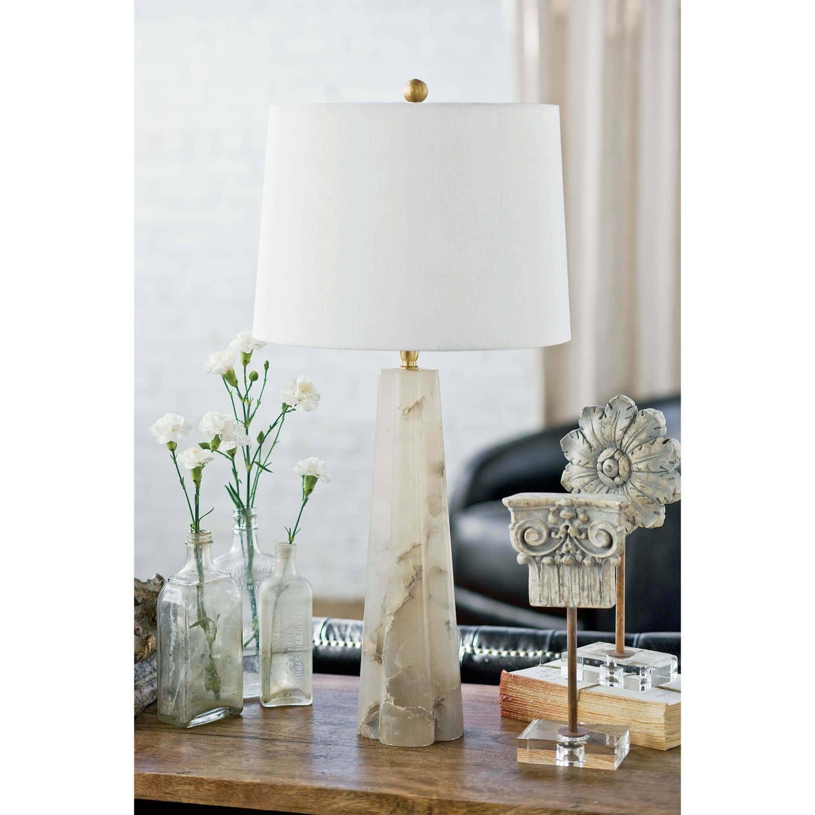 Marble Quatrefoil Table Lamp