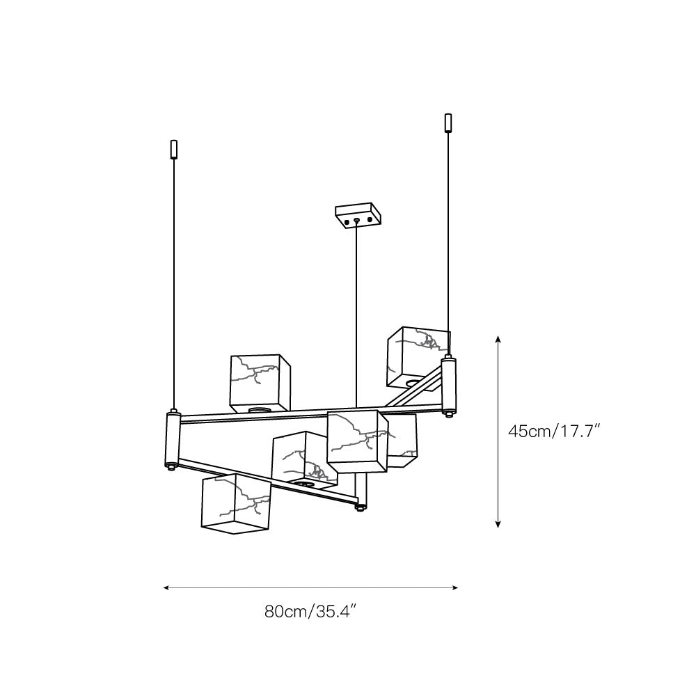 Alabaster Square Box Chandelier