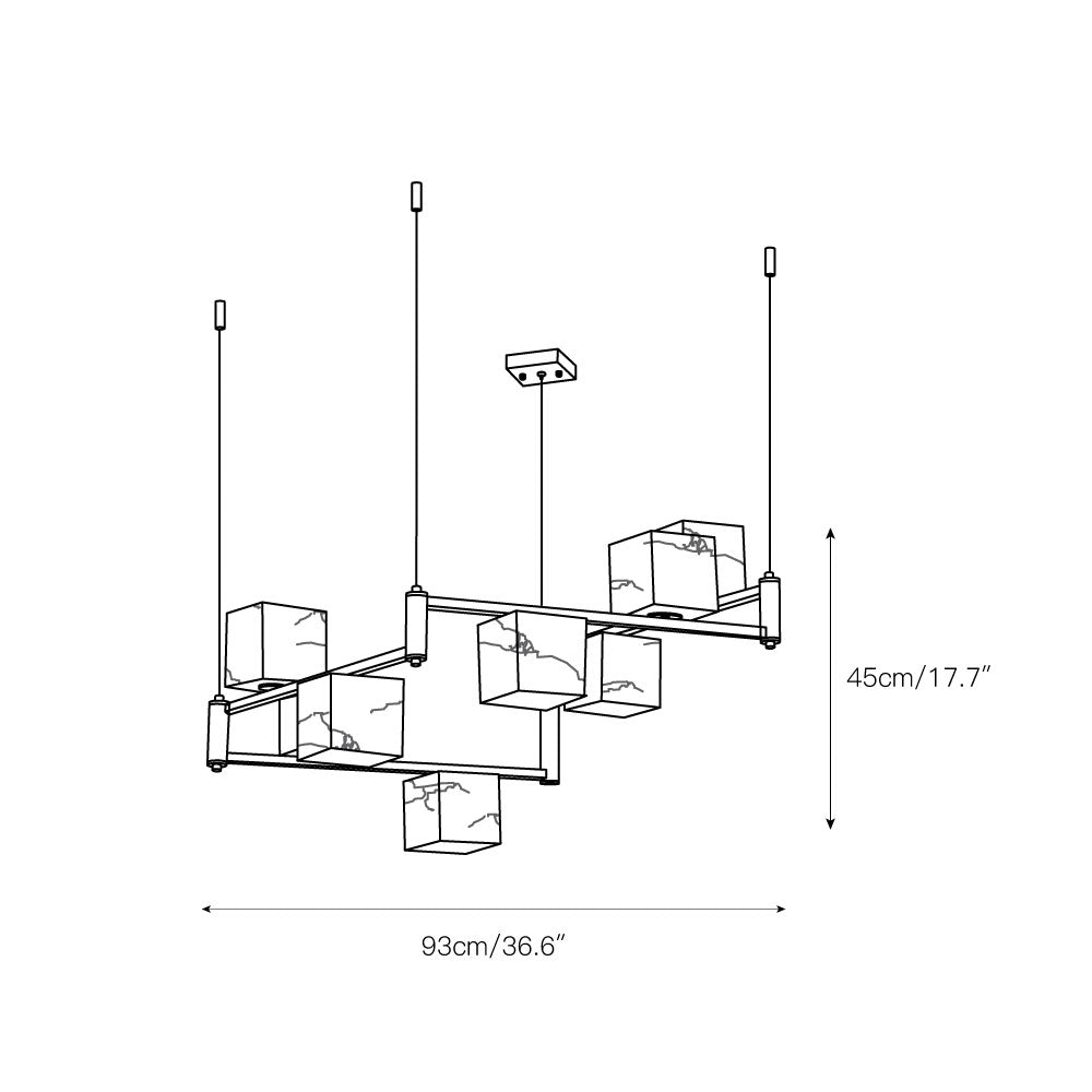 Alabaster Square Box Chandelier