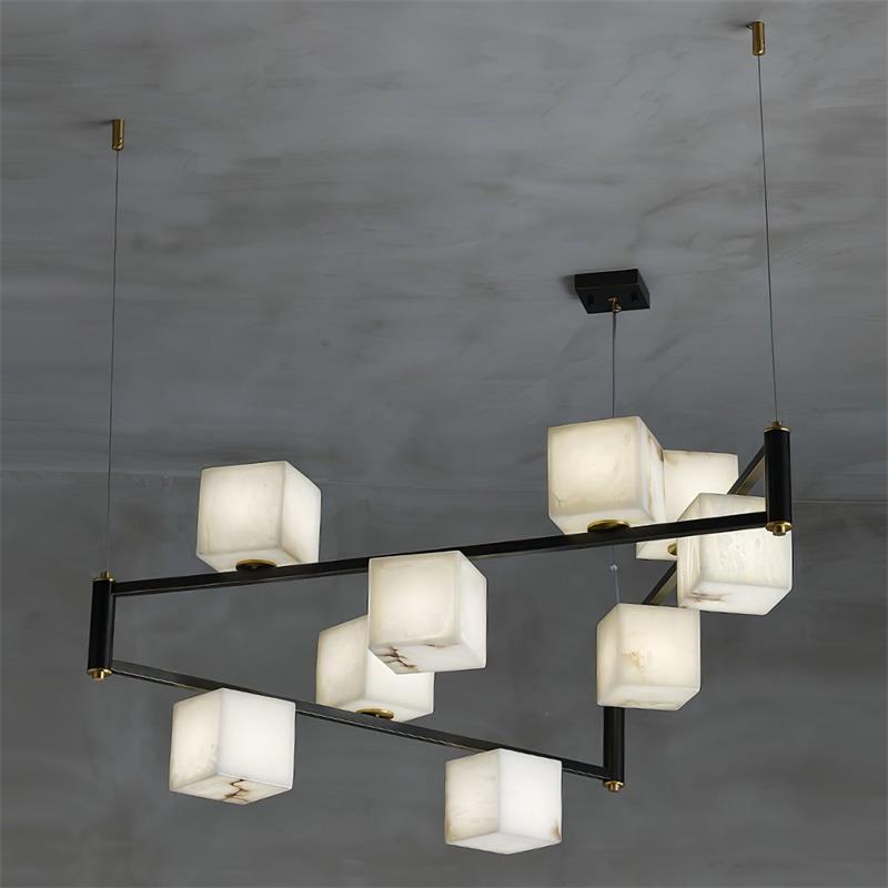 Alabaster Square Box Chandelier