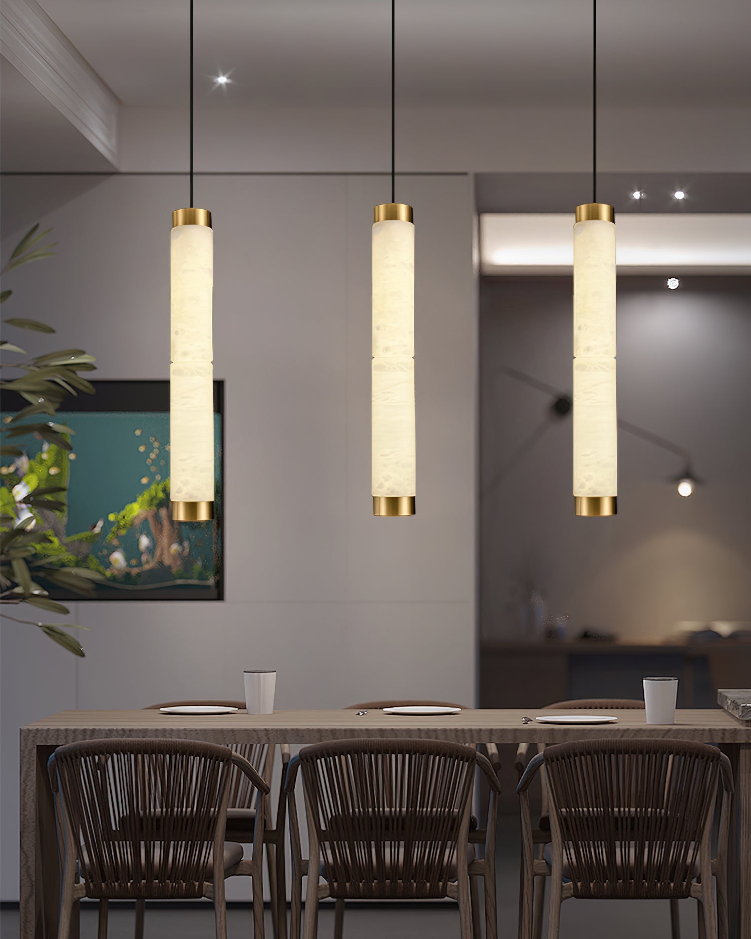 Alabaster Strip Pendant Light