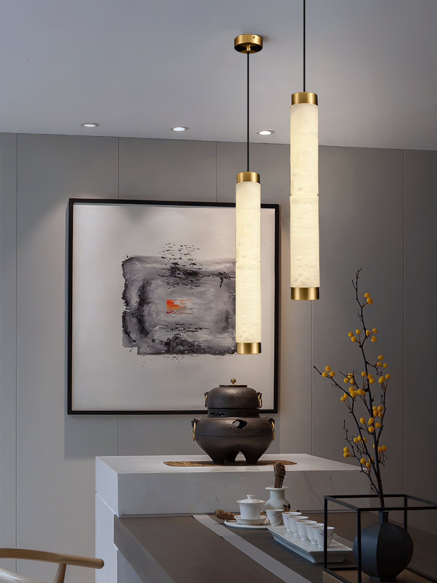 Alabaster Strip Pendant Light