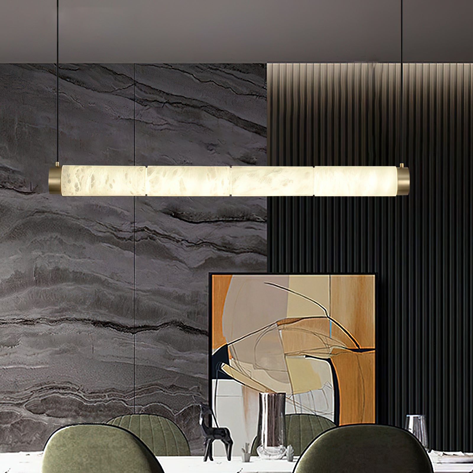 Alabaster Strip Pendant Light