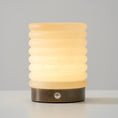 Charger l'image dans la visionneuse de la galerie, Alabaster Striped Table Lamp (Built-in Battery)
