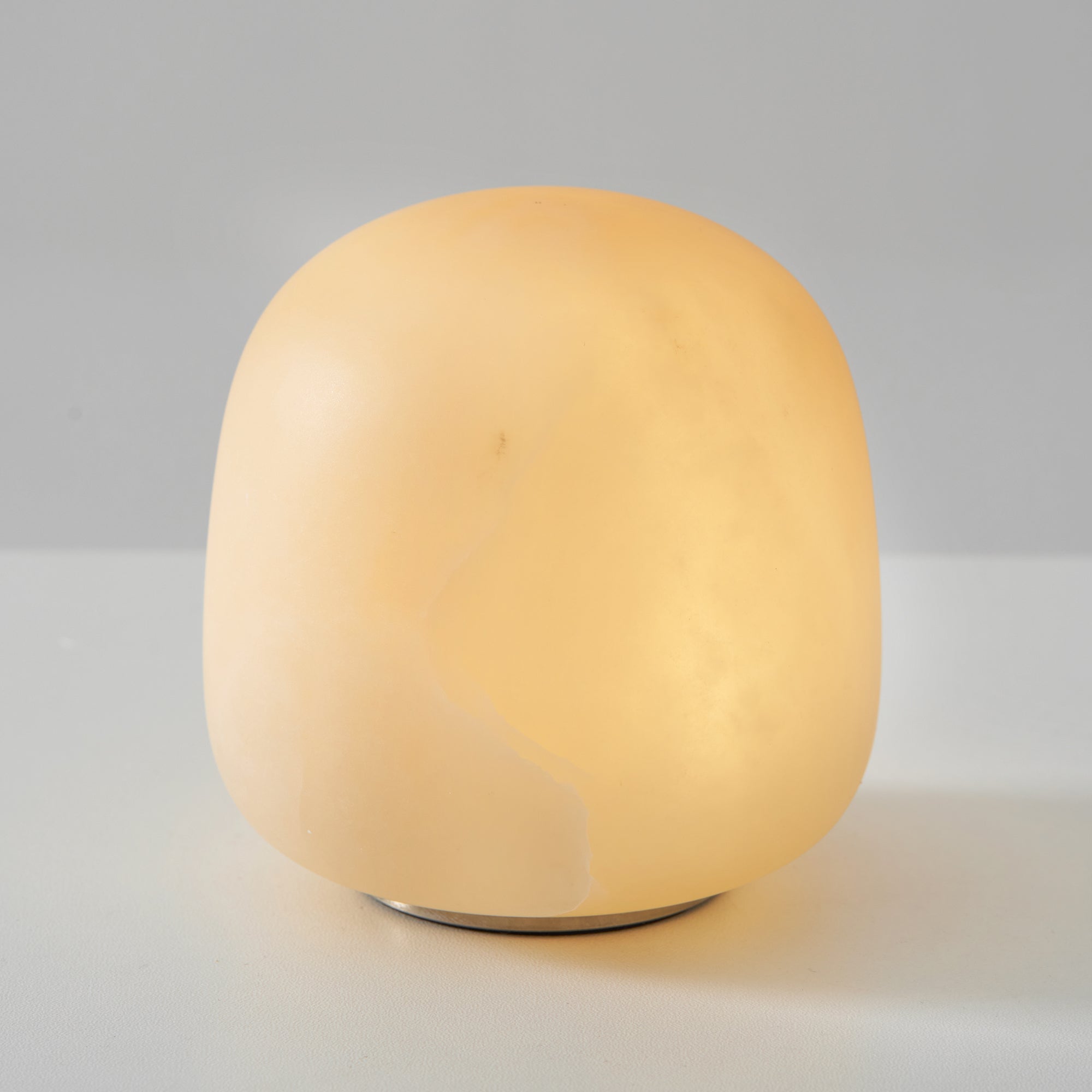 Alabaster Striped Table Lamp (Built-in Battery)