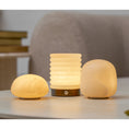 Charger l'image dans la visionneuse de la galerie, Alabaster Striped Table Lamp (Built-in Battery)
