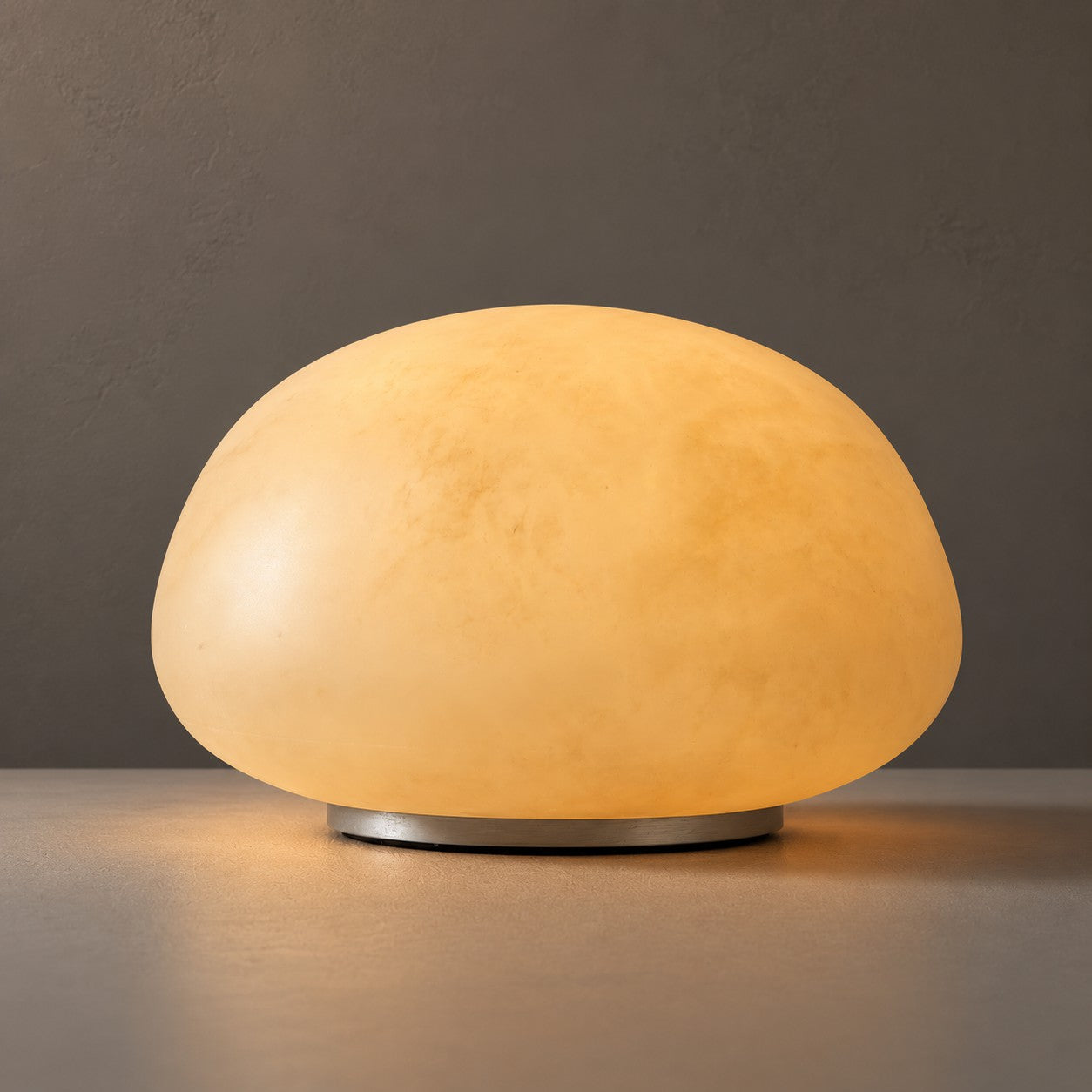 Alabaster Striped Table Lamp (Built-in Battery)
