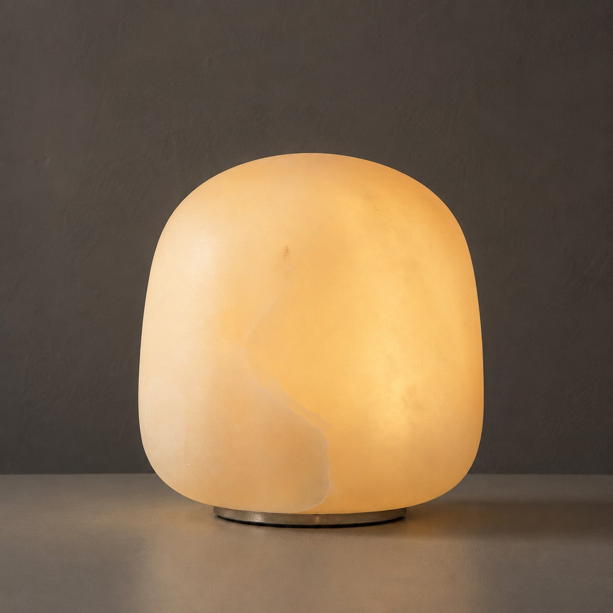 Alabaster Striped Table Lamp (Built-in Battery)