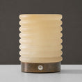 Charger l'image dans la visionneuse de la galerie, Alabaster Striped Table Lamp (Built-in Battery)
