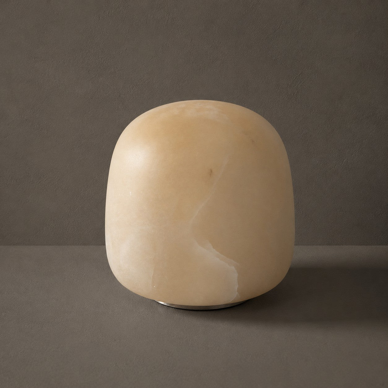 Alabaster Striped Table Lamp (Built-in Battery)