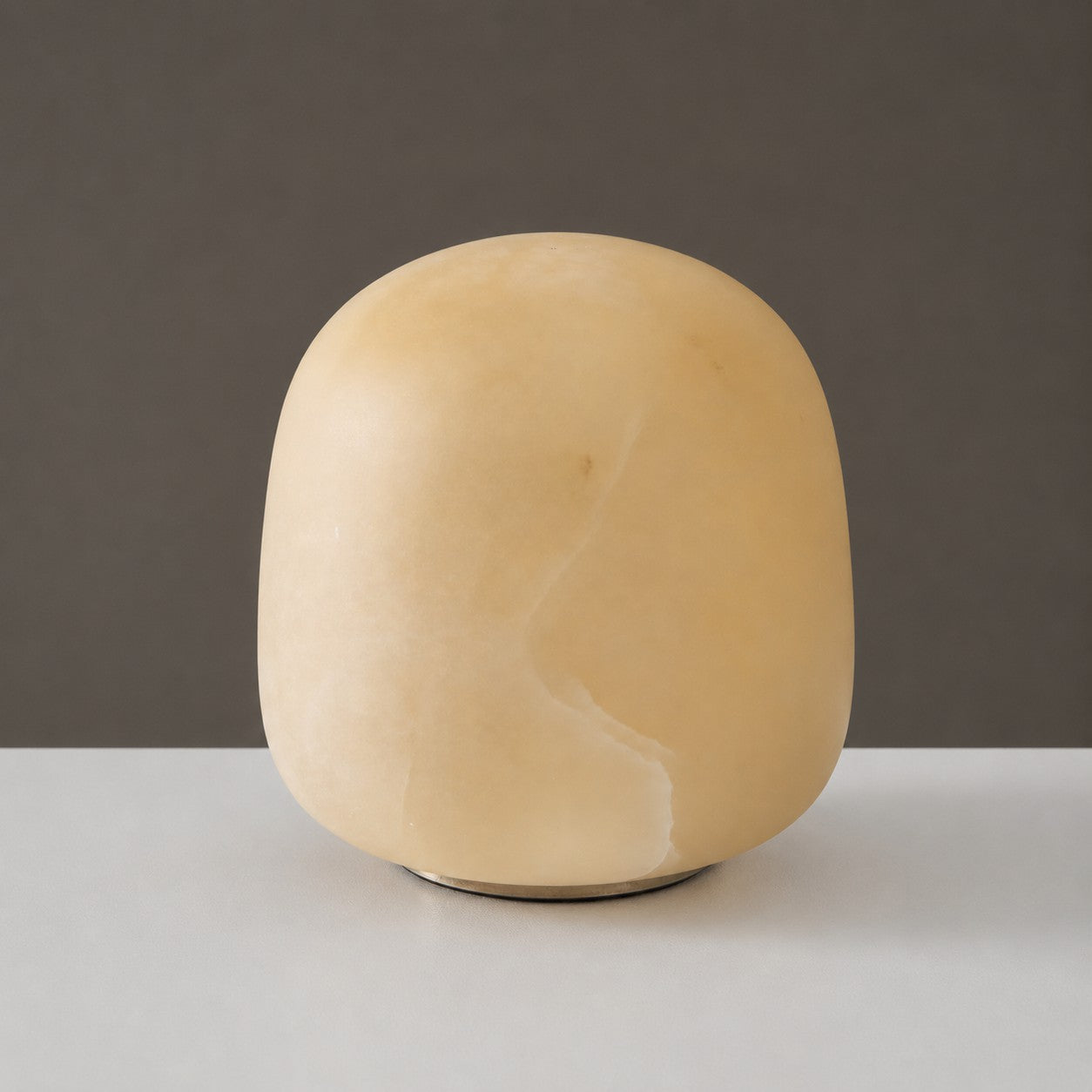 Alabaster Striped Table Lamp (Built-in Battery)