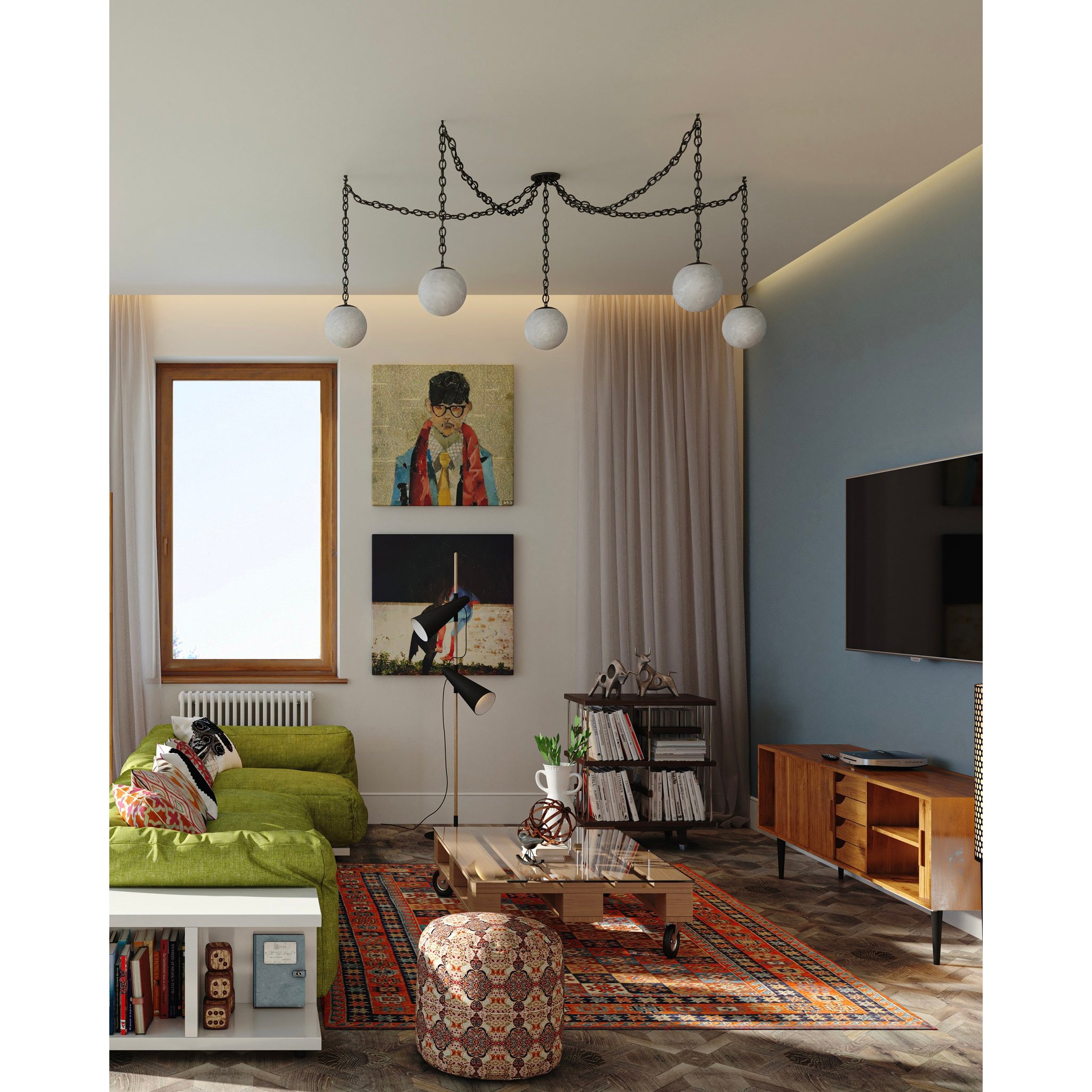 Alabaster Swag Pendant Lamp