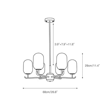 Alana Geometric Chandelier – detail 3 — Dimension drawings 1