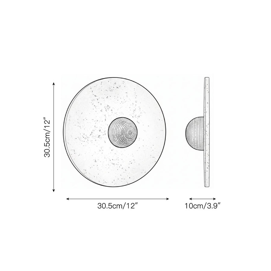 Alese Travertine Wall Lamp – detail 3 — Dimension drawings 1