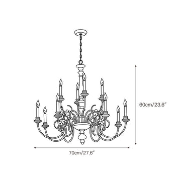 Alessandro Candle Chandelier – detail 3 — Dimension drawings 1