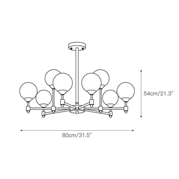 Alessio Globe Chandelier – detail 6 — Dimension drawings 2