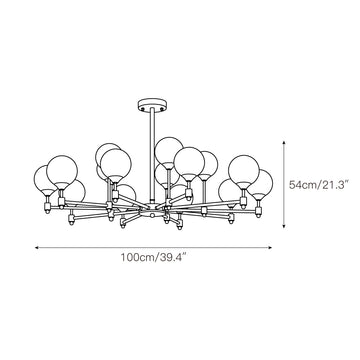 Alessio Globe Chandelier – detail 8 — Dimension drawings 4