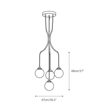 Alliyana Ball Drop Chandelier – detail 3 — Dimension drawings 1