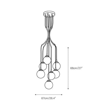 Alliyana Ball Drop Chandelier – detail 4 — Dimension drawings 2