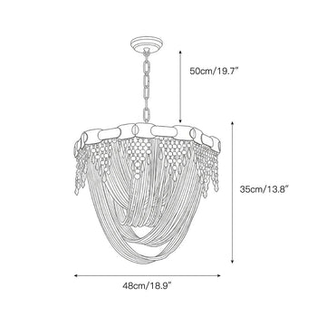 Almeria Crystal Chandelier – detail 3 — Dimension drawings 1