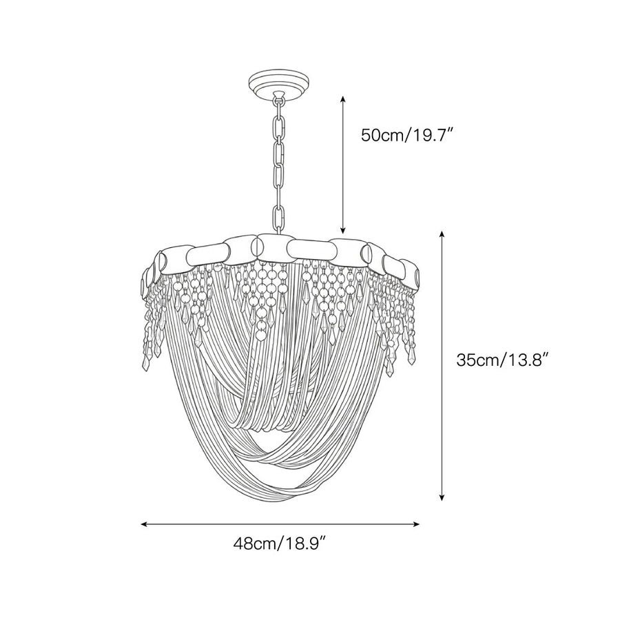 Almeria Crystal Chandelier – detail 3 — Dimension drawings 1