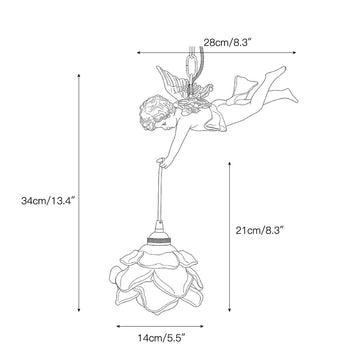 Angel Glass Pendant Lamp – detail 5 — Dimension drawings 3