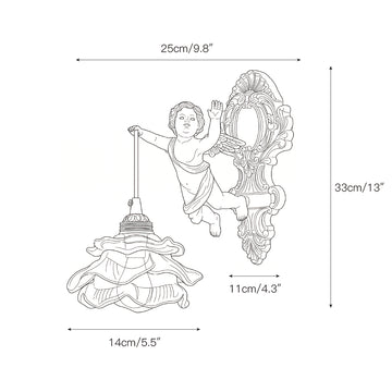 Angel Glass Wall Lamp – detail 5 — Dimension drawings 3