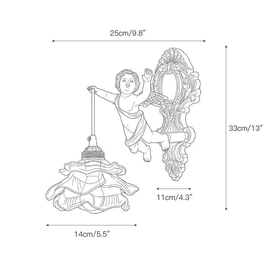 Angel Glass Wall Lamp – detail 5 — Dimension drawings 3