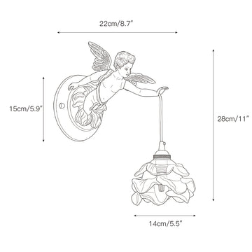 Angel Glass Wall Lamp – detail 6 — Dimension drawings 4