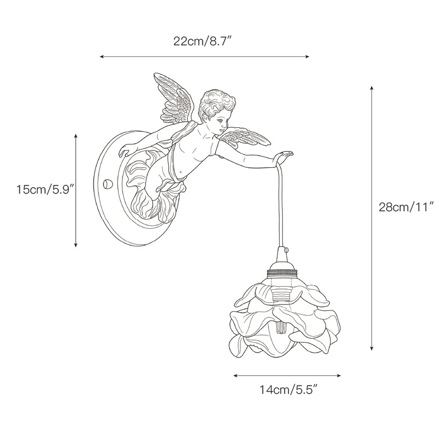 Angel Glass Wall Lamp – detail 6 — Dimension drawings 4