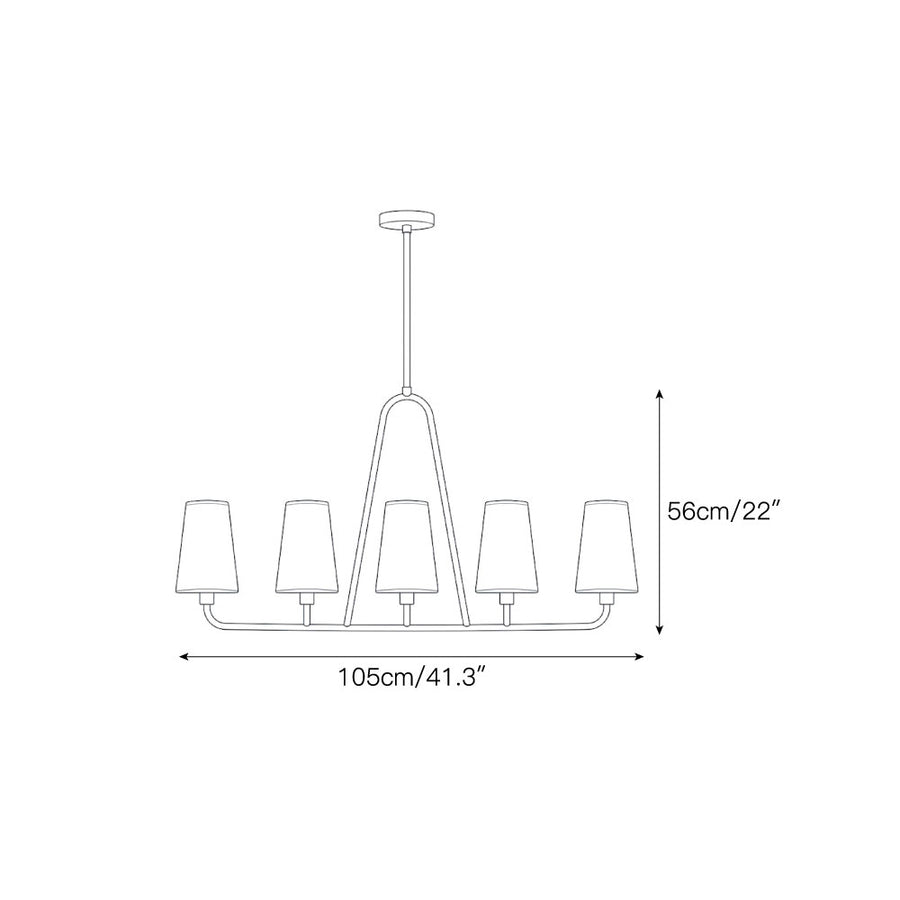 Ansel Linear Alabaster Pendant Lamp — Dimension drawings 2