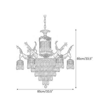 Antler Crystal Chandelier – detail 3 — Dimension drawings 1