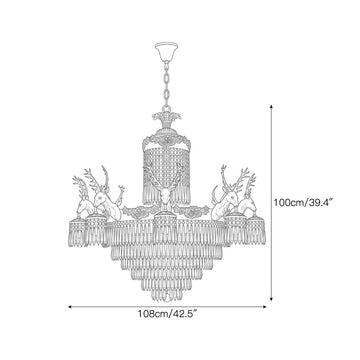 Antler Crystal Chandelier – detail 4 — Dimension drawings 2