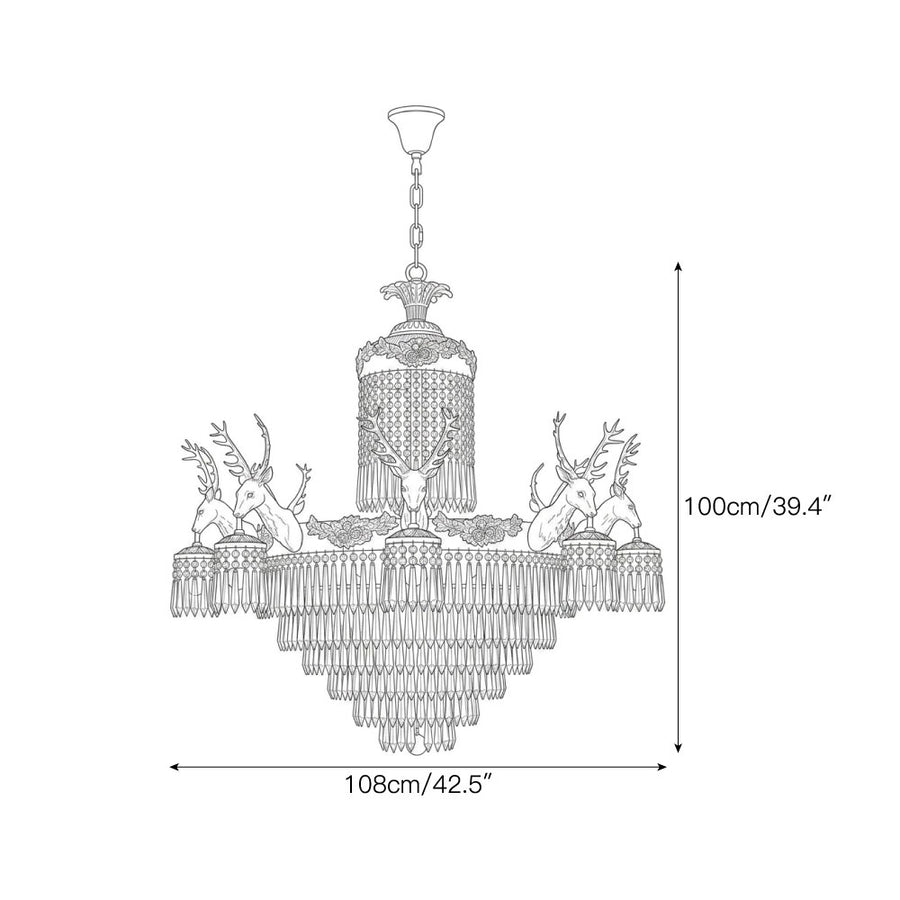 Antler Crystal Chandelier – detail 4 — Disegni dimensionali 2