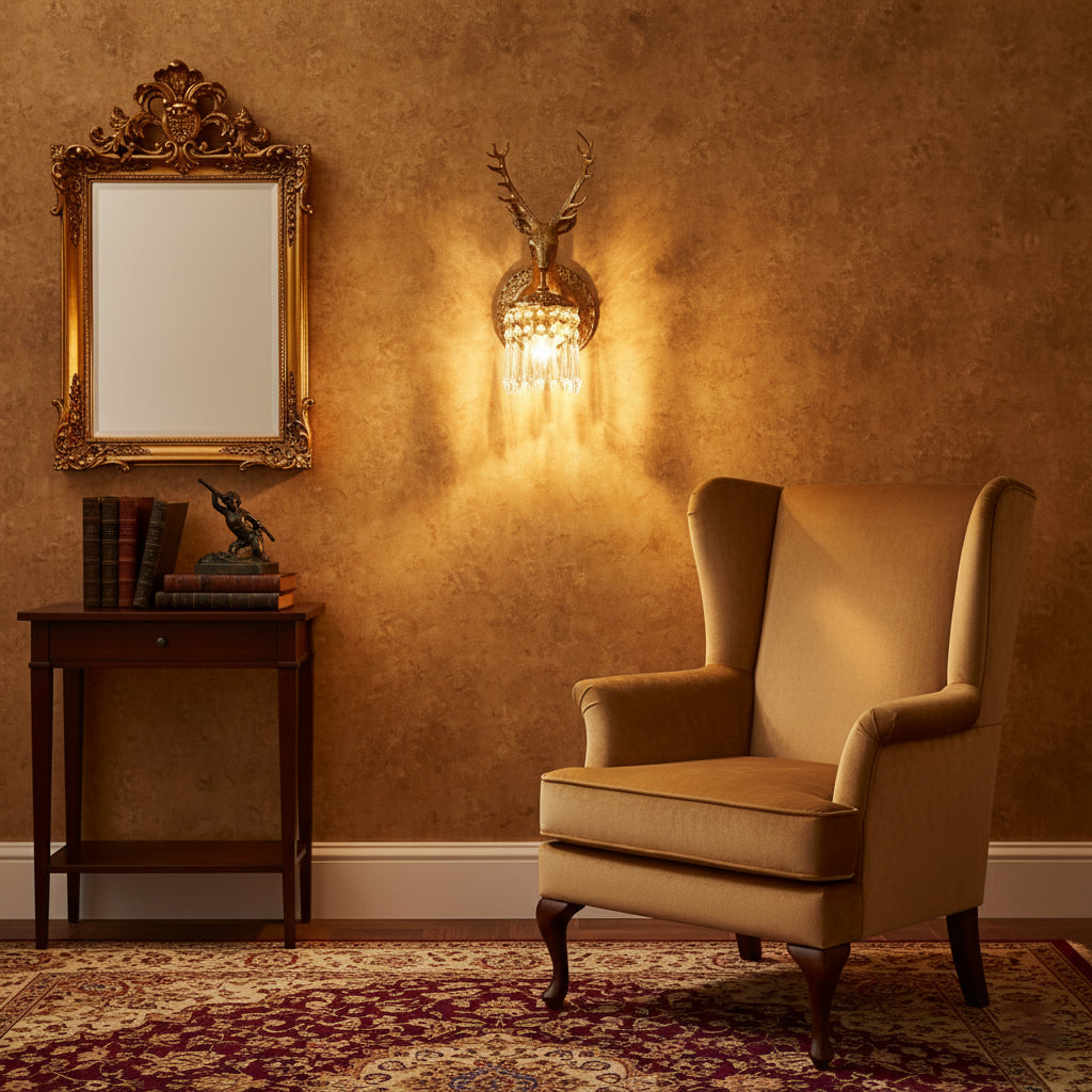 Antler Crystal Wall Lamp
