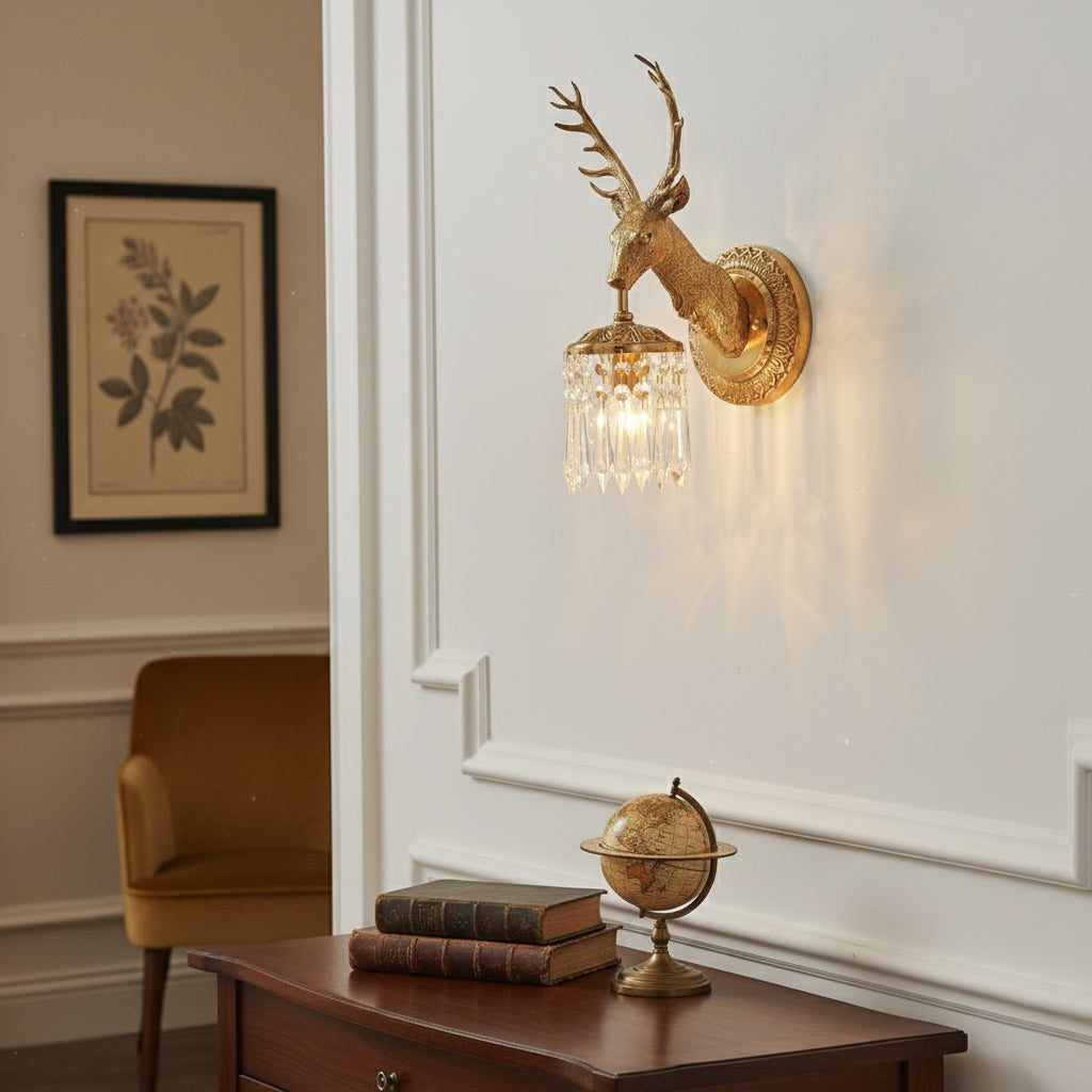 Antler Crystal Wall Lamp