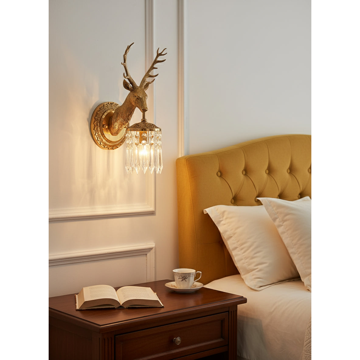 Antler Crystal Wall Lamp